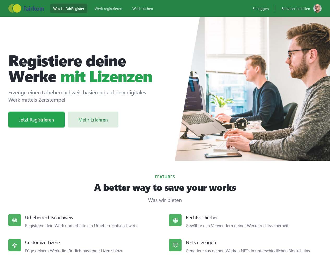 Frontend von fairregister