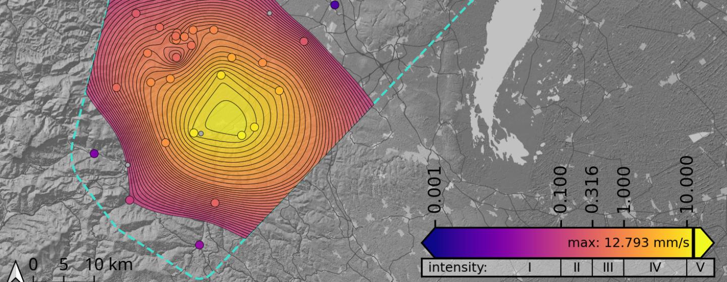 Neunkirchen Erdbeben - Interpolation der PGV.