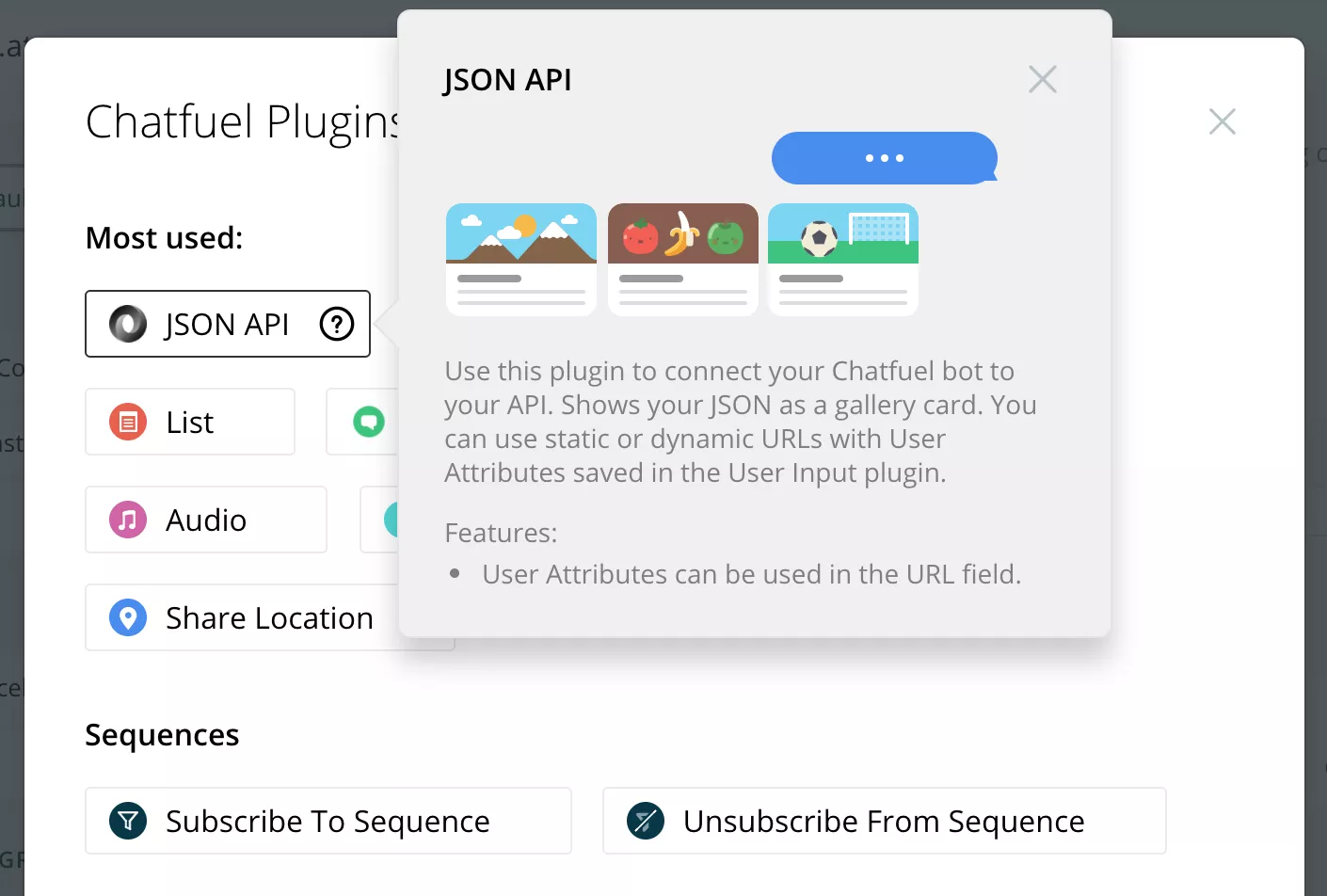 Chatfuel JSON API Plugin