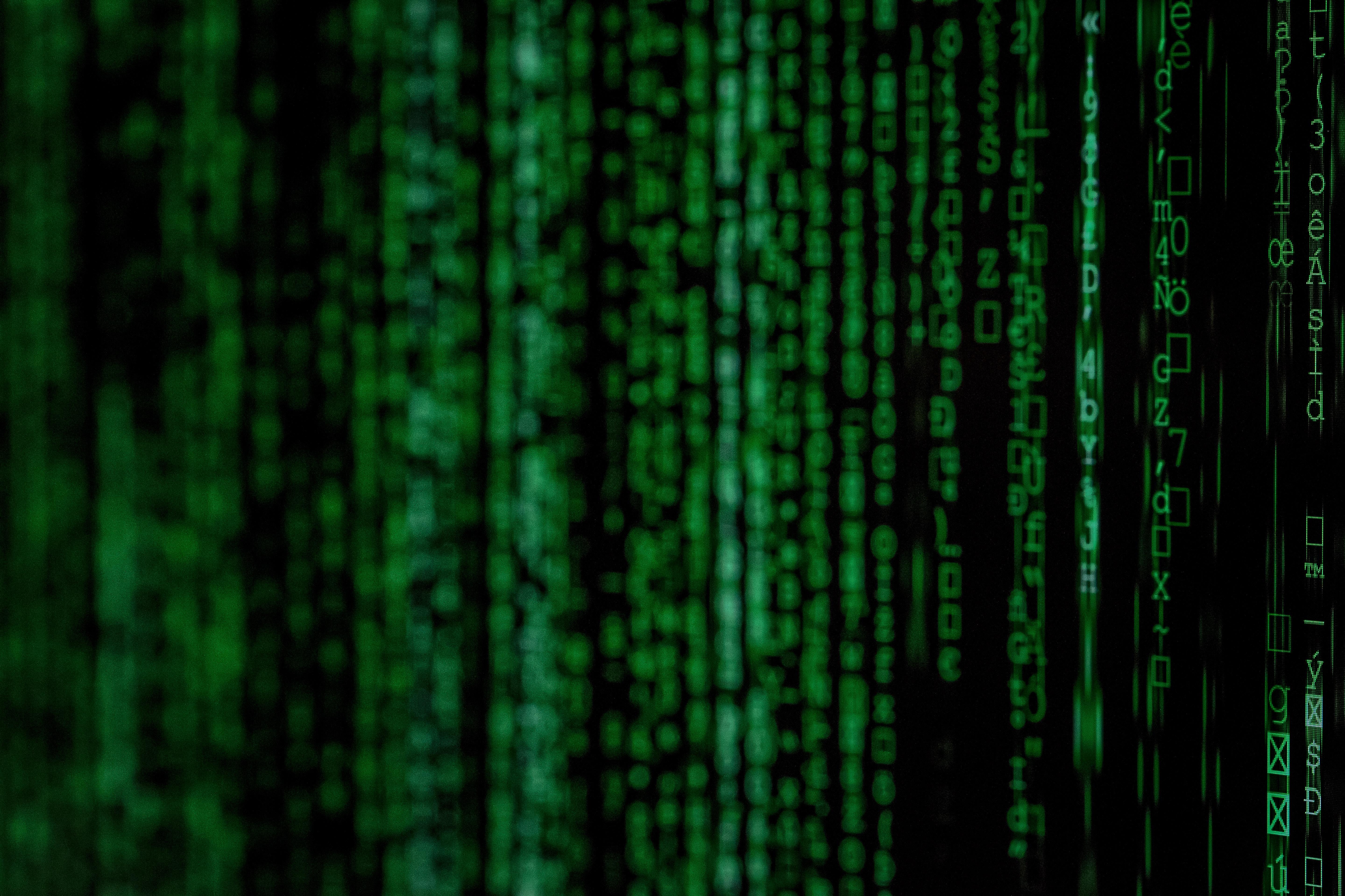Grüne Schrift auf einem Computerbildschirm.