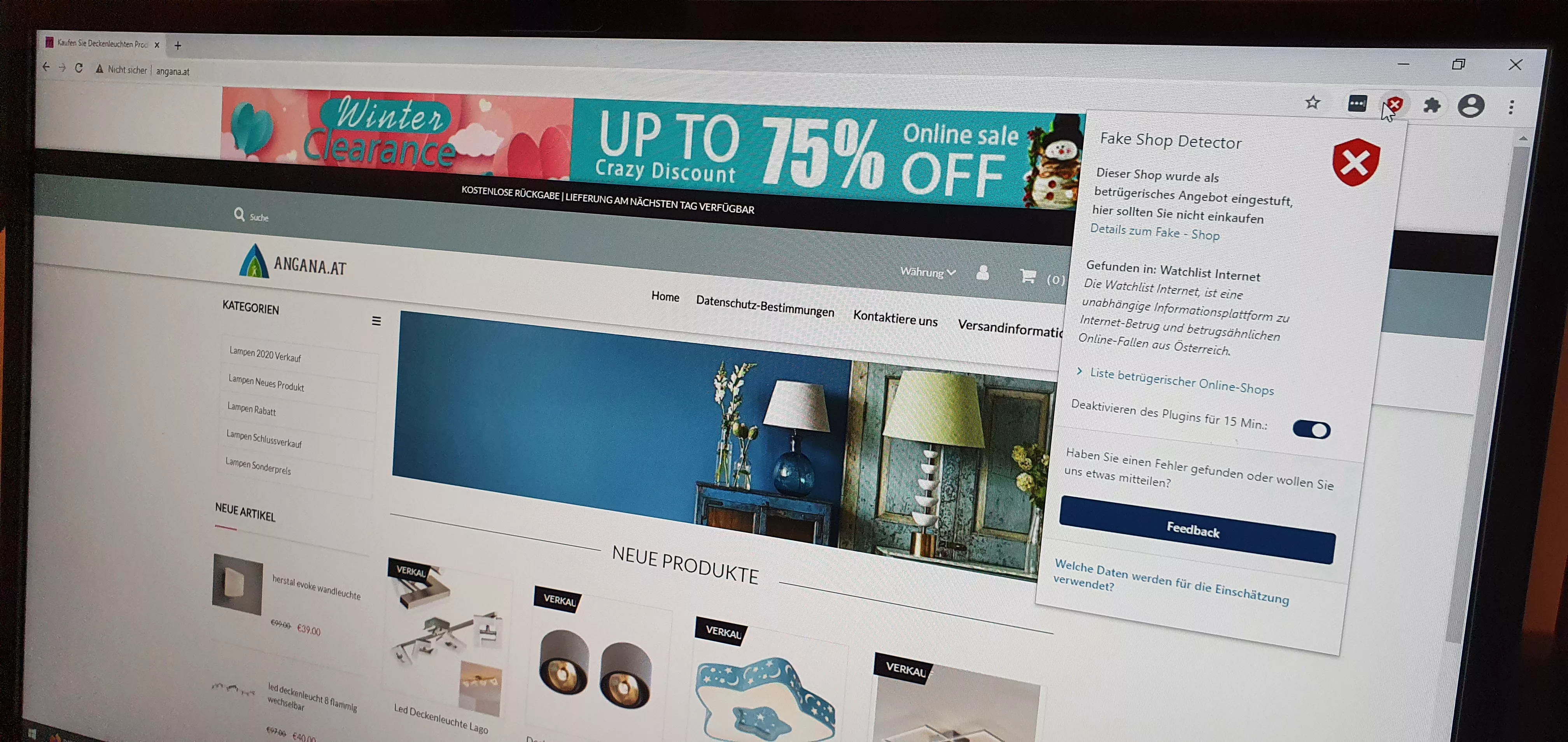 Symbolbild Fake-Shop