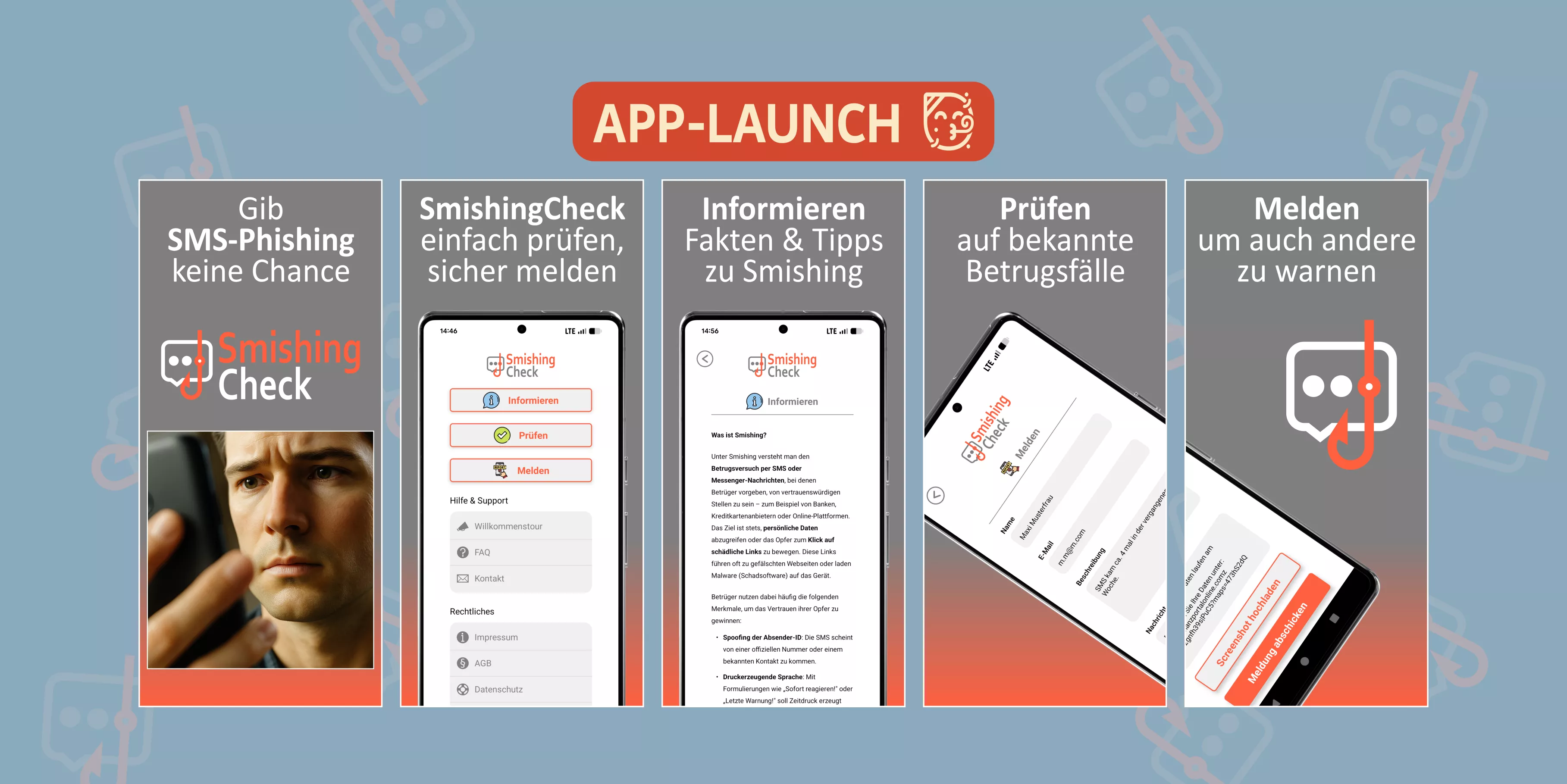 Store-Bilder der SmishingCheck-App