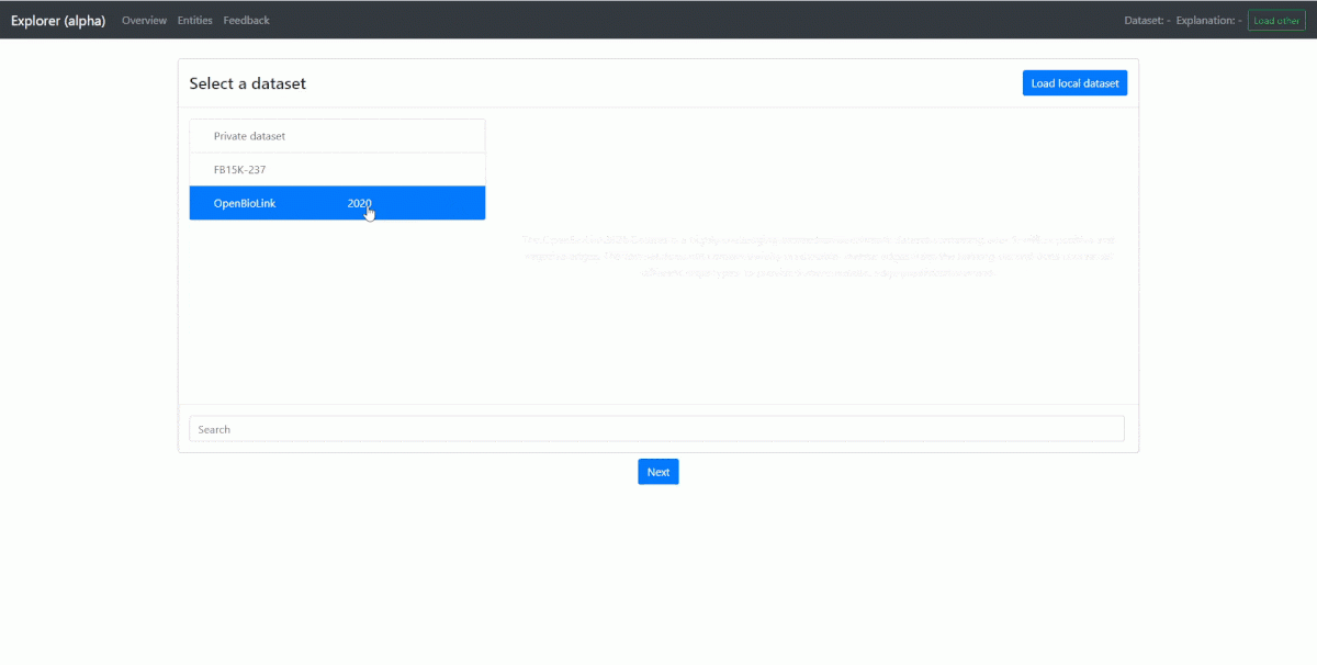 OpenBioLink explorer screenshot