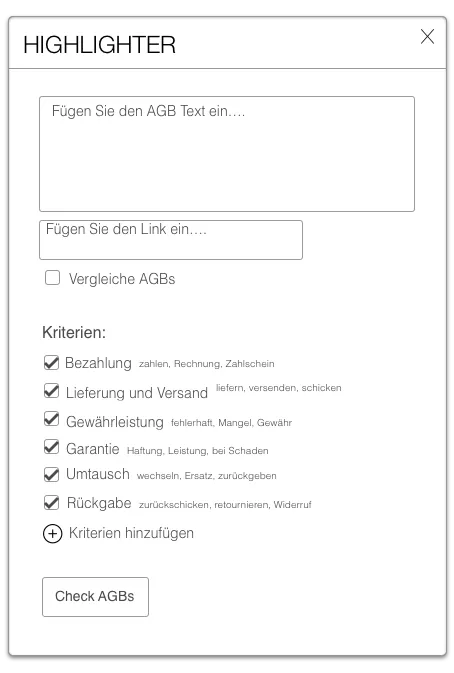 Highlighter Startscreen