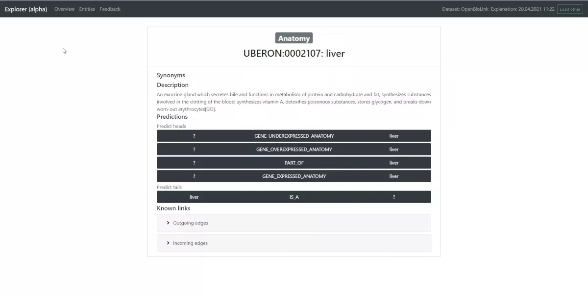 OpenBioLink explorer screenshot