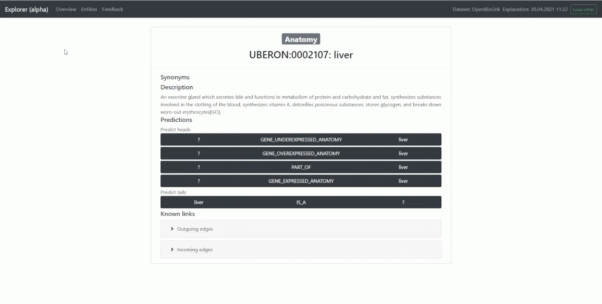 OpenBioLink explorer screenshot