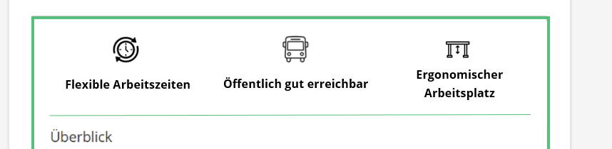Benefits bei einer Stellenanzeige