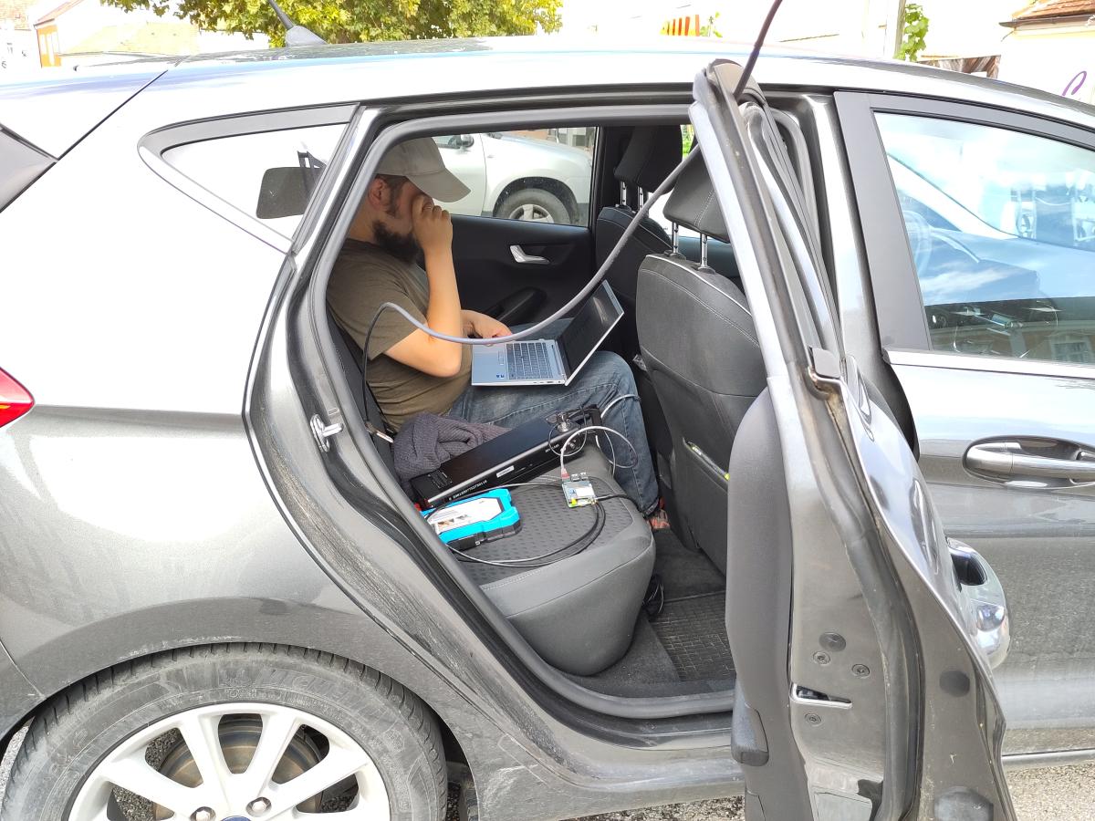 LoRaBridge gateway deployed inside a car