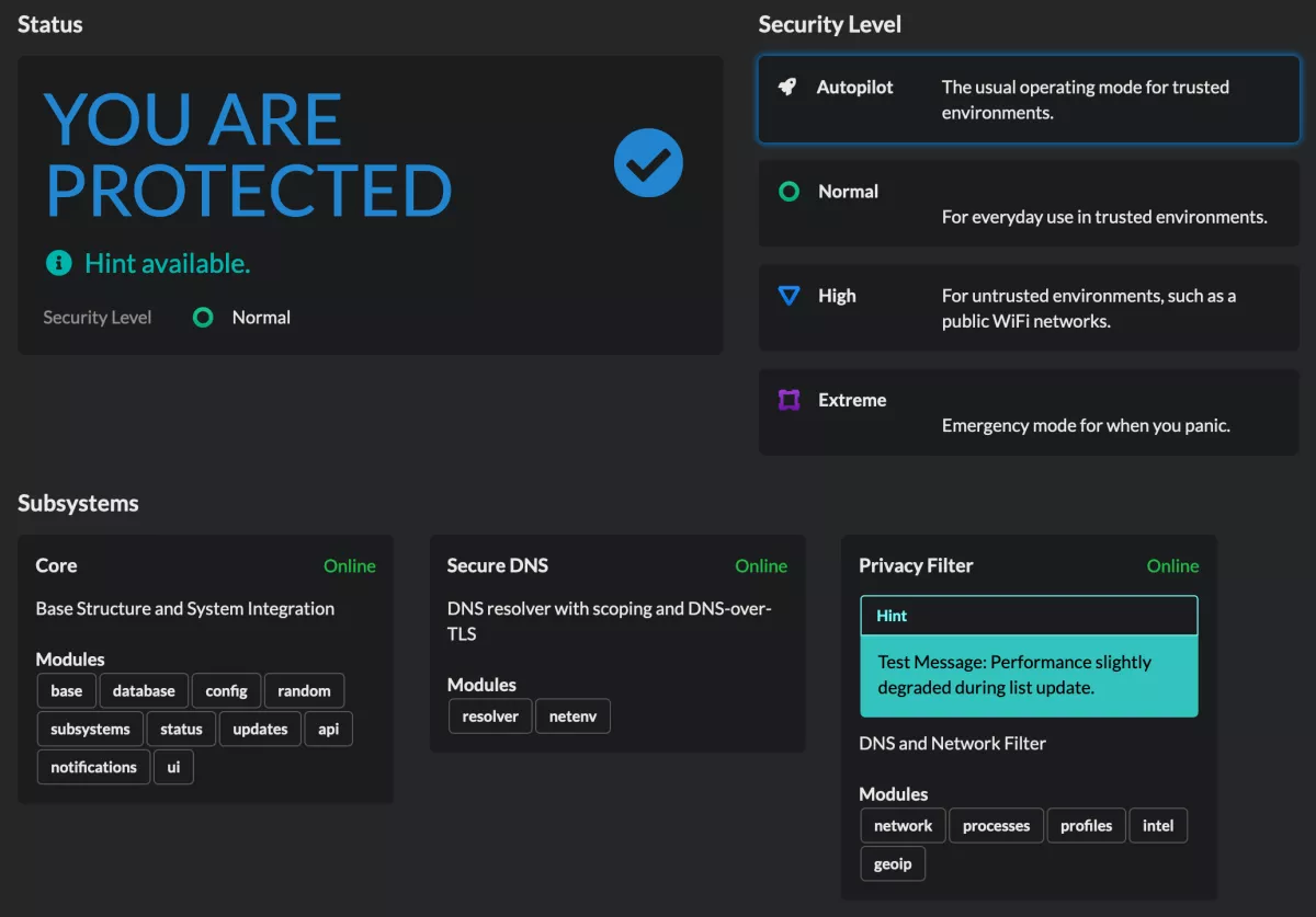Nutzeransicht des Portmasters