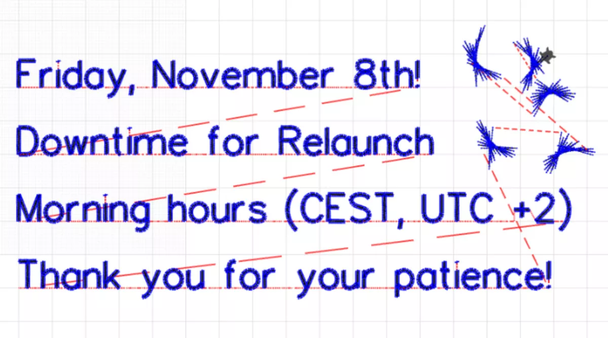 Stick-Buchstaben kündigen den Relaunch an