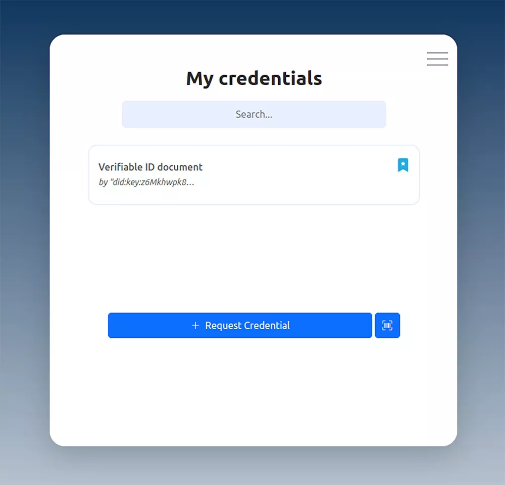 SSI wallet web GUI