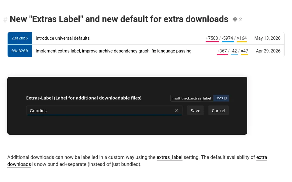 Auszug aus den umfassenden Release Notes zu Faircamp 2