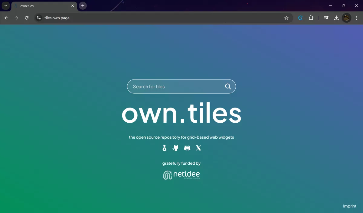 own.tiles landing page - new