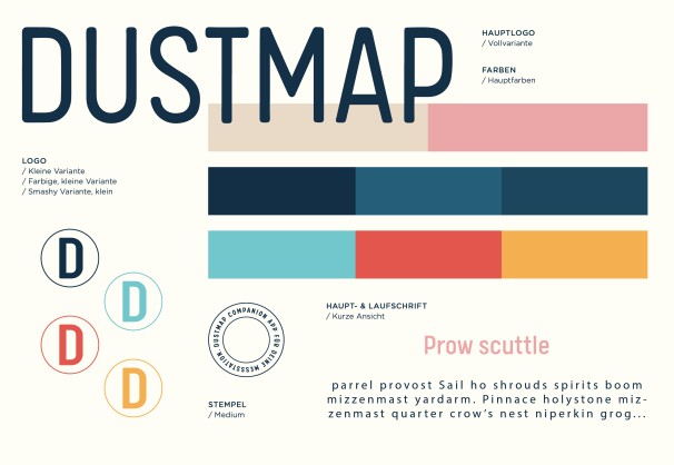 Die Farbgebung und die Logogestaltung des neuen Dustmap Auftritts.