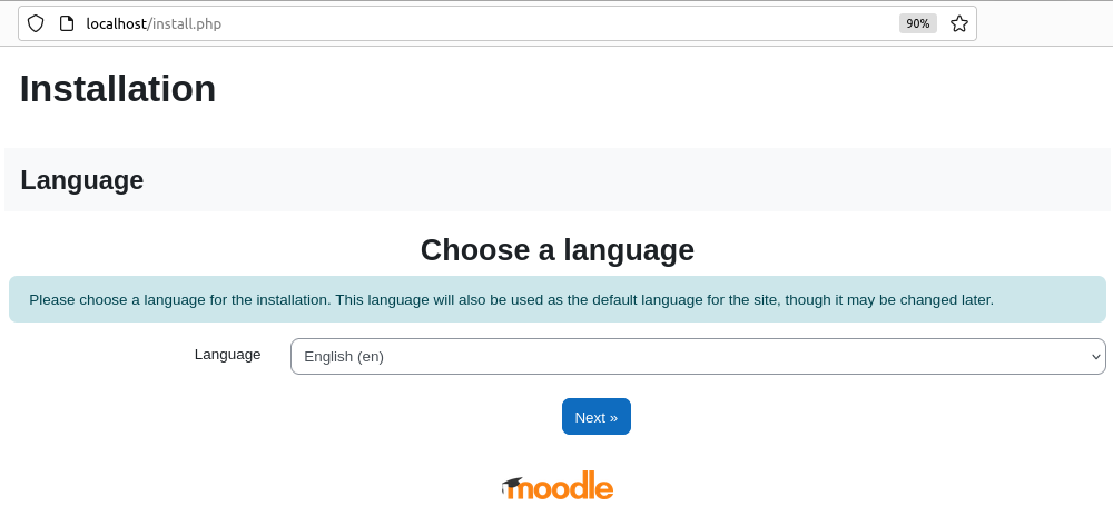 Start Moodle Installation 