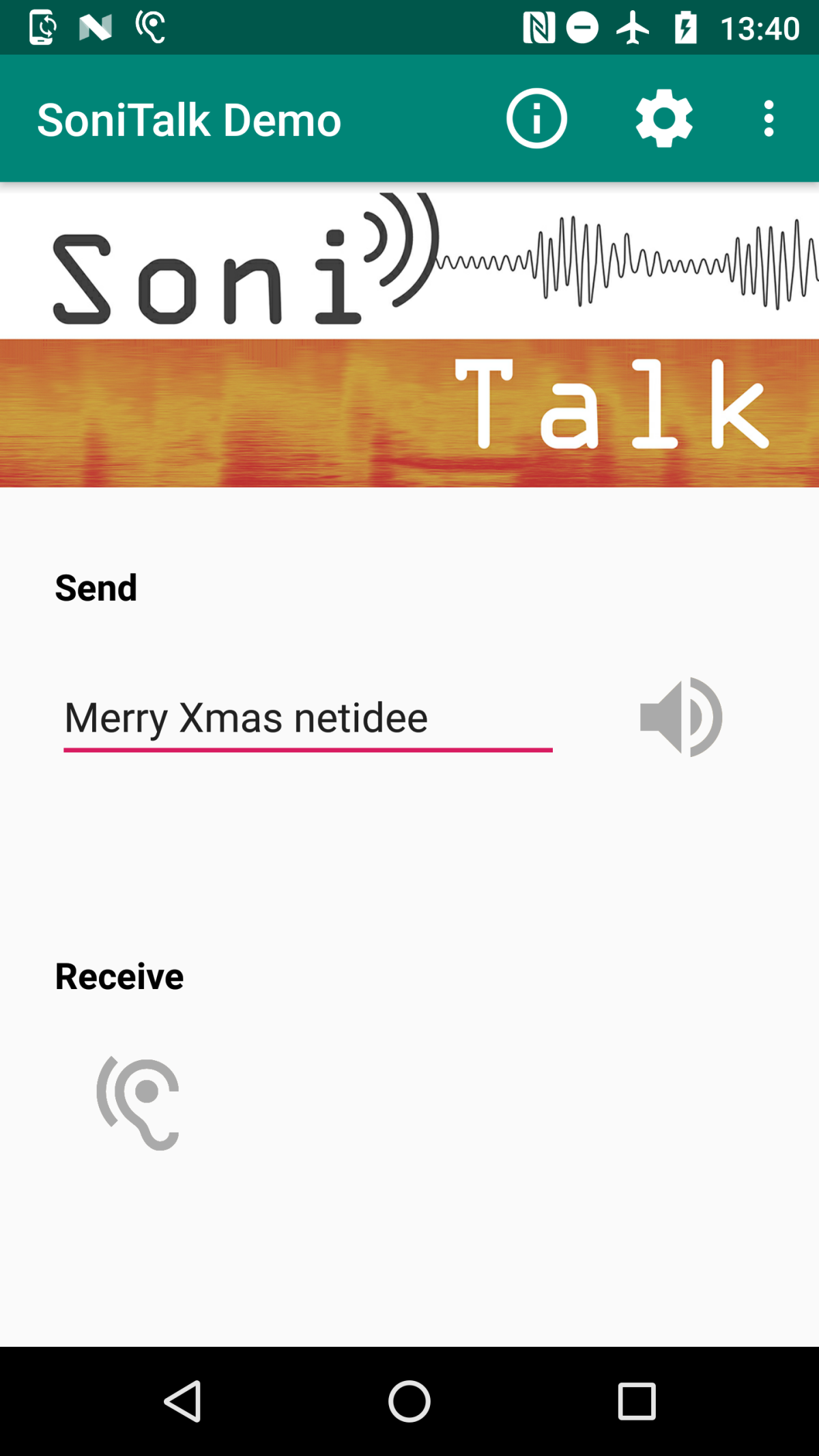 sonitalk screenshot sending