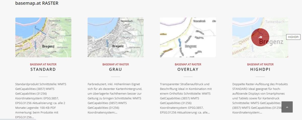 WMTS-Dienste (Verwaltungsgrundkarte) von basemap.at