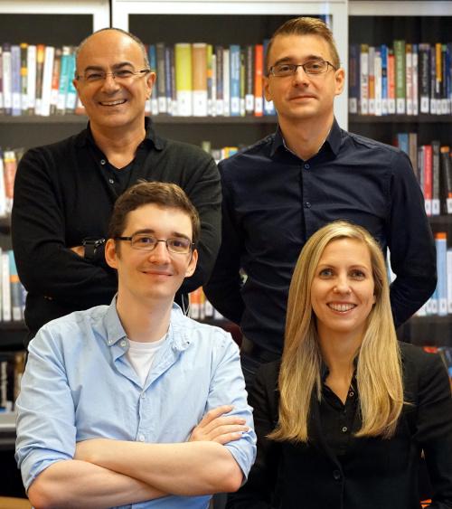 CognitiveXR Team (bottom) Thomas Rausch, Katharina Krösl, (top) Schahram Dustdar, Waldemar Hummer