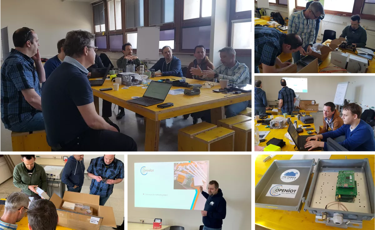 Collage an Bildern mit Teilnehmern beim Arbeiten