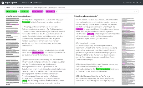vergleiche Texte