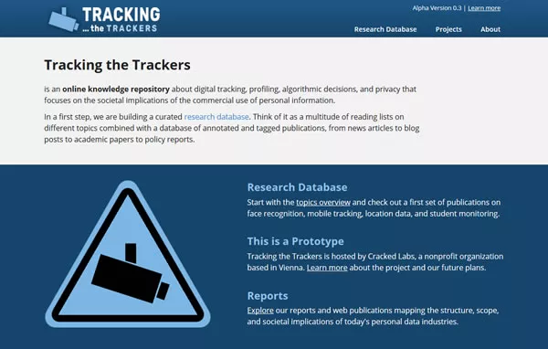 Screenshot alpha.trackingthetrackers.net