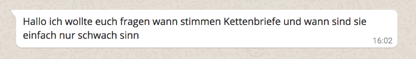 Kinderdialog aus dem Kettenbrief-Telefon