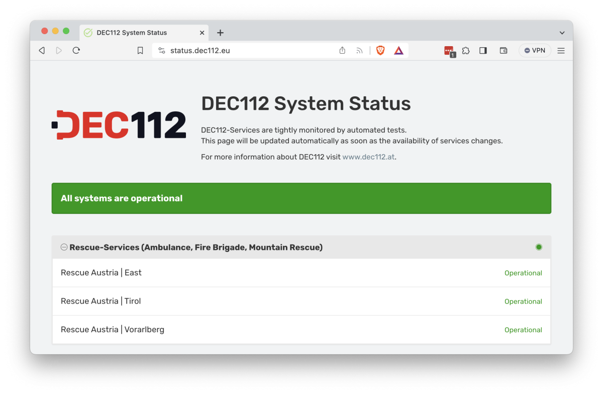 DEC112 Status Monitoring