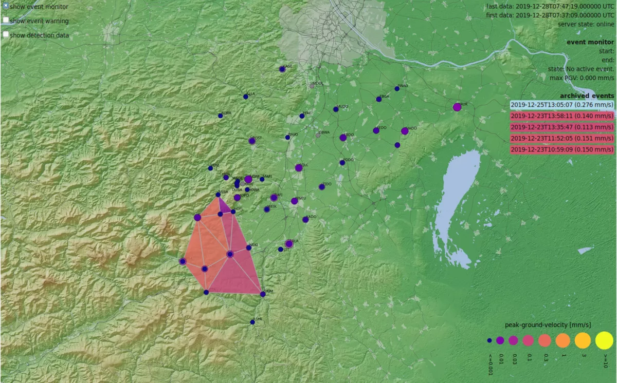 Detektiertes Erdbeben am 25.12.2019.
