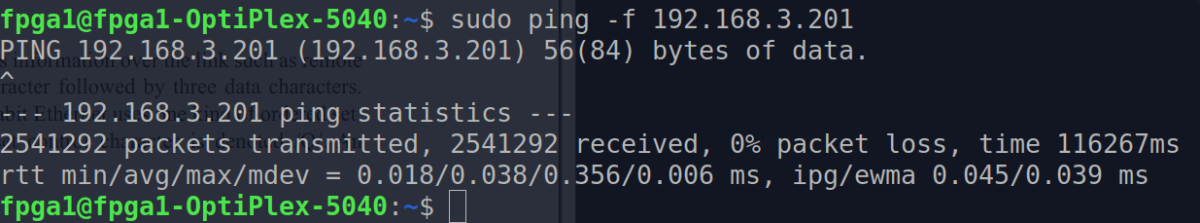 Pingf 10Gbit