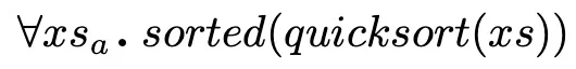 specifying qicksort's sortedness in first-order logic