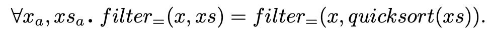 permutation equivalence property of quicksort