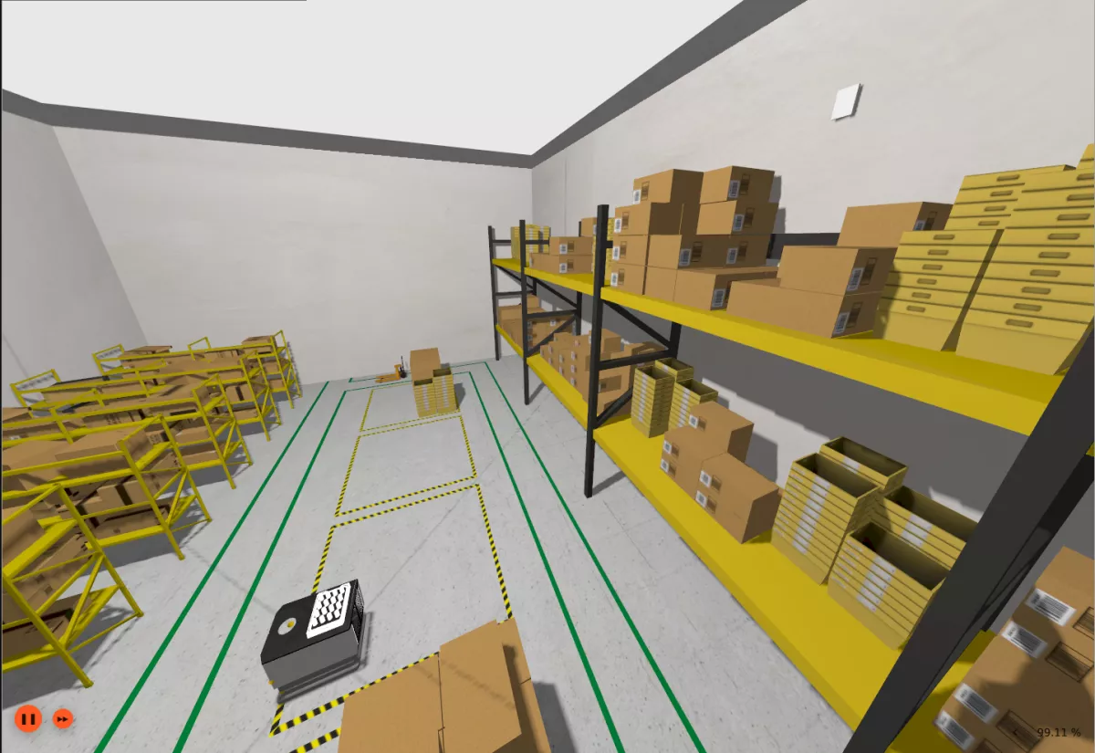 Screenshot of Robot and gNB plugin in the gazebo simulation