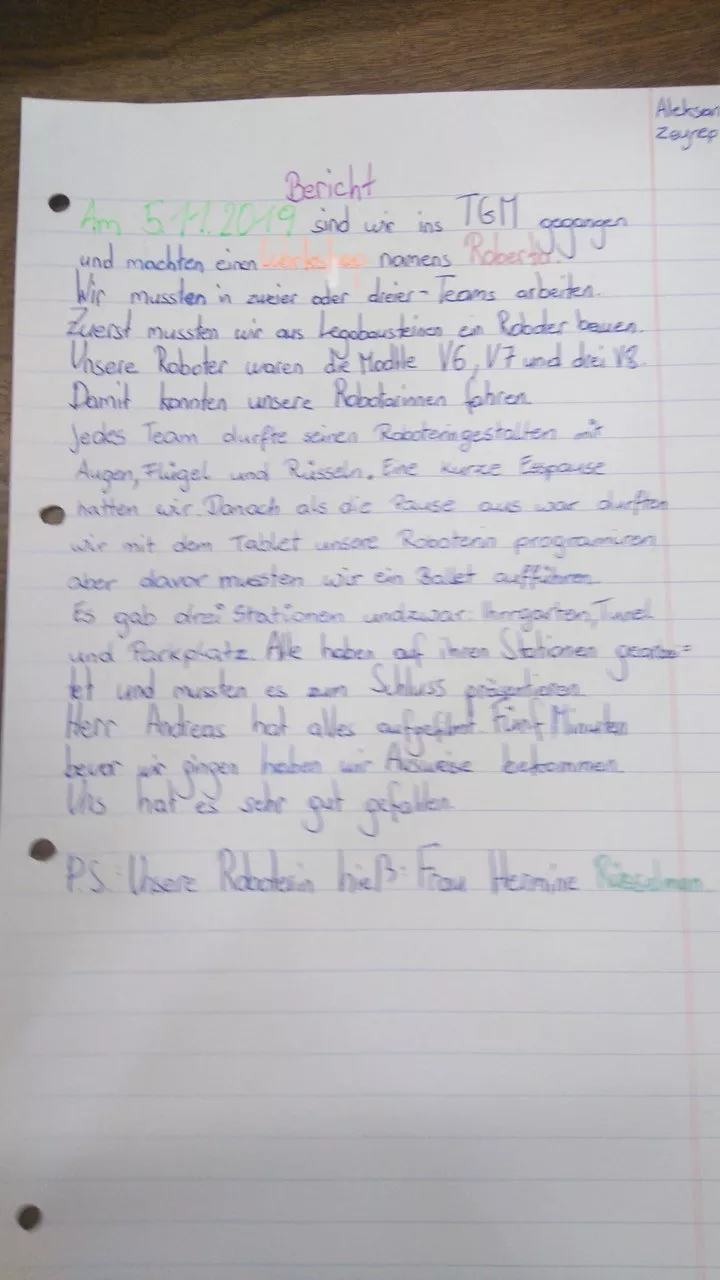 dritter bericht
