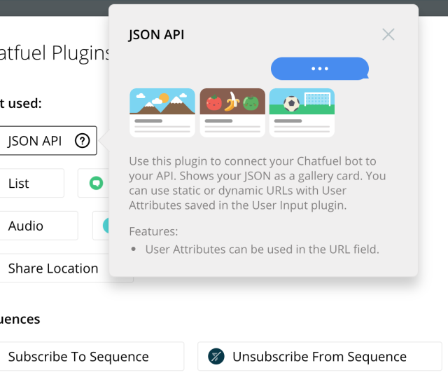 Chatfuel JSON API Plugin