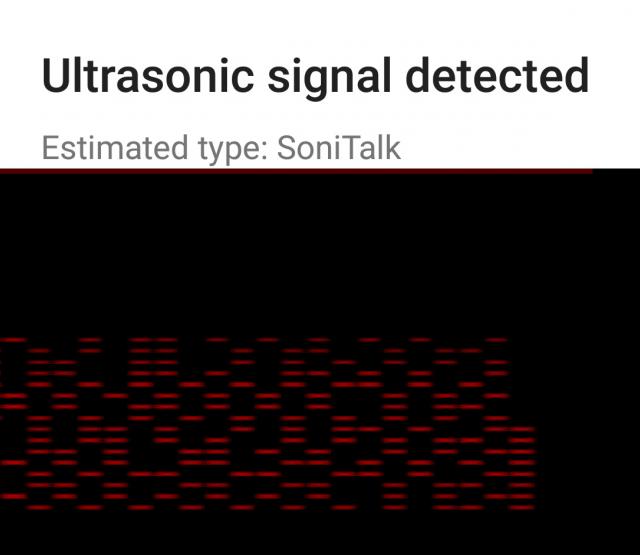 SoniControl spectrogram on ultrasonic signal detection