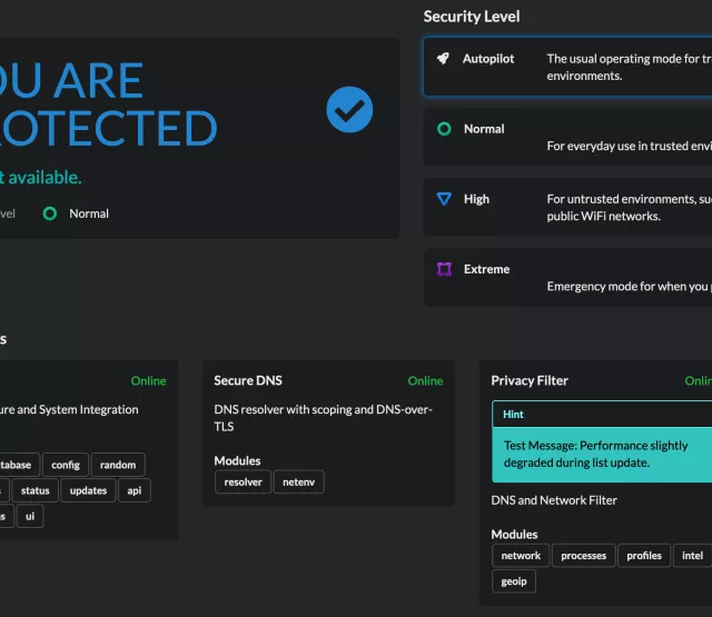 Nutzeransicht der Portmaster App