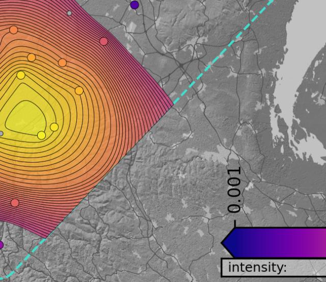 Neunkirchen Erdbeben - Interpolation der PGV.