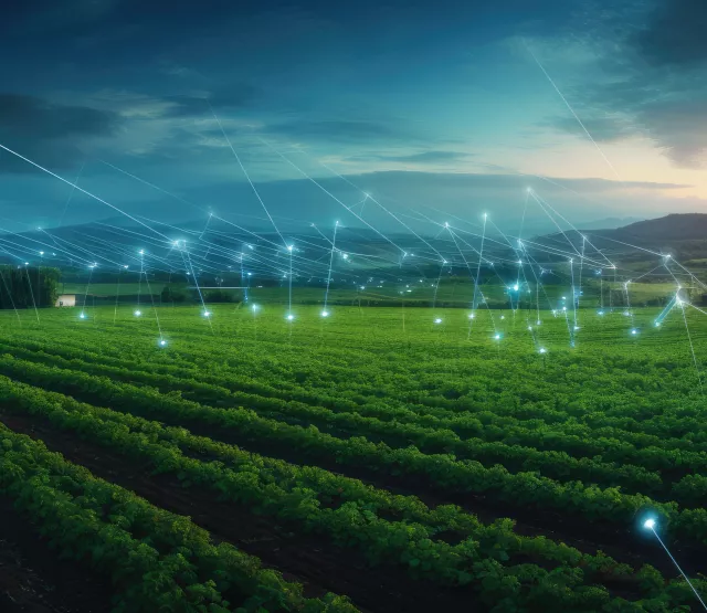 Digitales Netzwerk am Feld