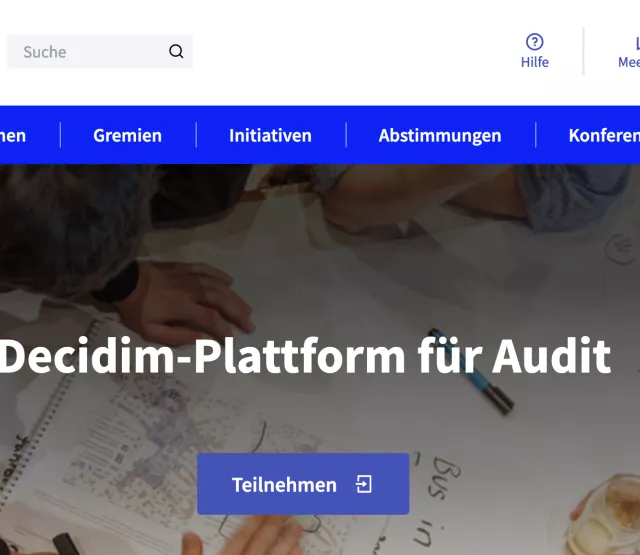 Screenshot der Decidim-Audit-Instanz