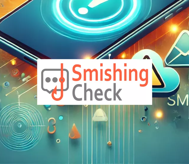 SmishingCheck Logo, abstrakter Hintergrund zum Thema Smishing