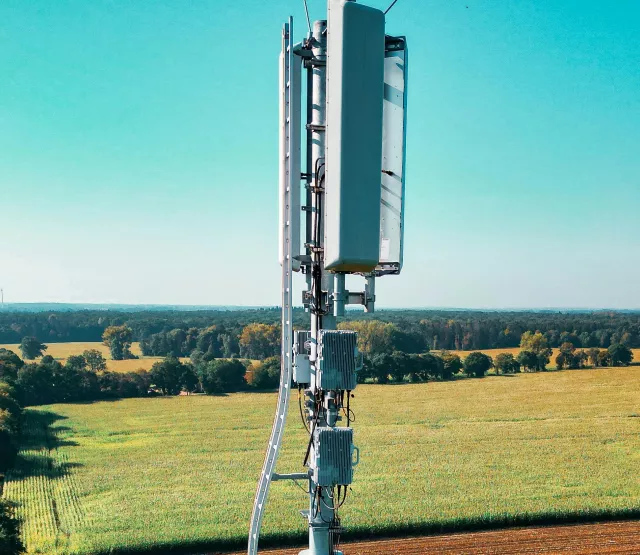 Stock image of a 5G antenna