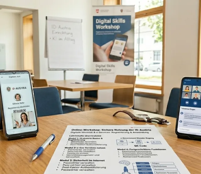 Lernen am Smartphone, digitale Themen, ID-Austria, QR-Code