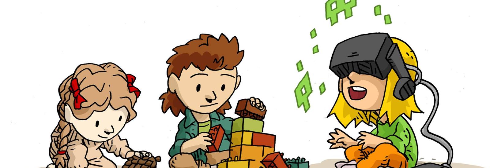 Comic zu spielenden Kindern, Bildrechte: CC BY 4.0 Finnish National Audiovisual Institute