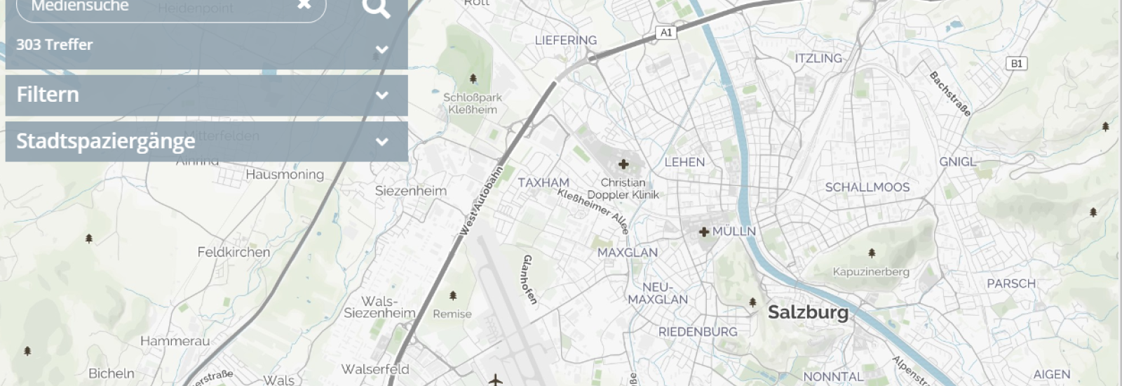 Audiovisueller Atlas der Mediathek © Karte: OpenStreetMap-Mitwirkende