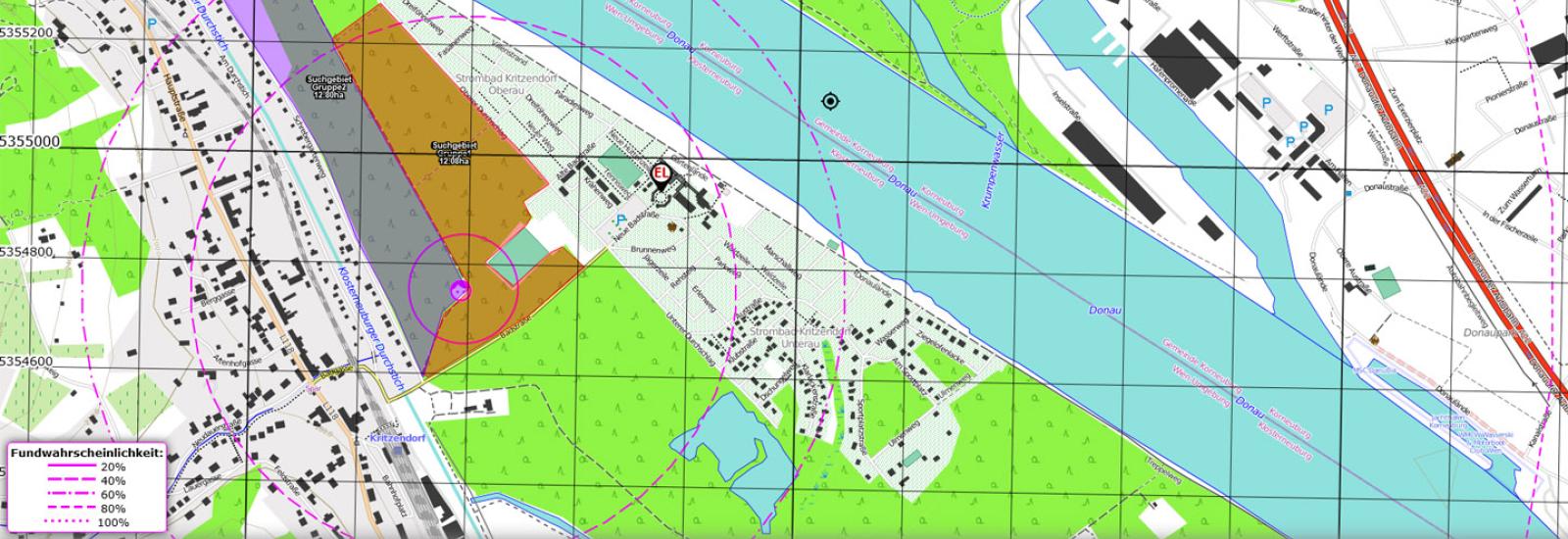 Kartenausschnitt aus der Vorgängerversion von eTrax | rescue