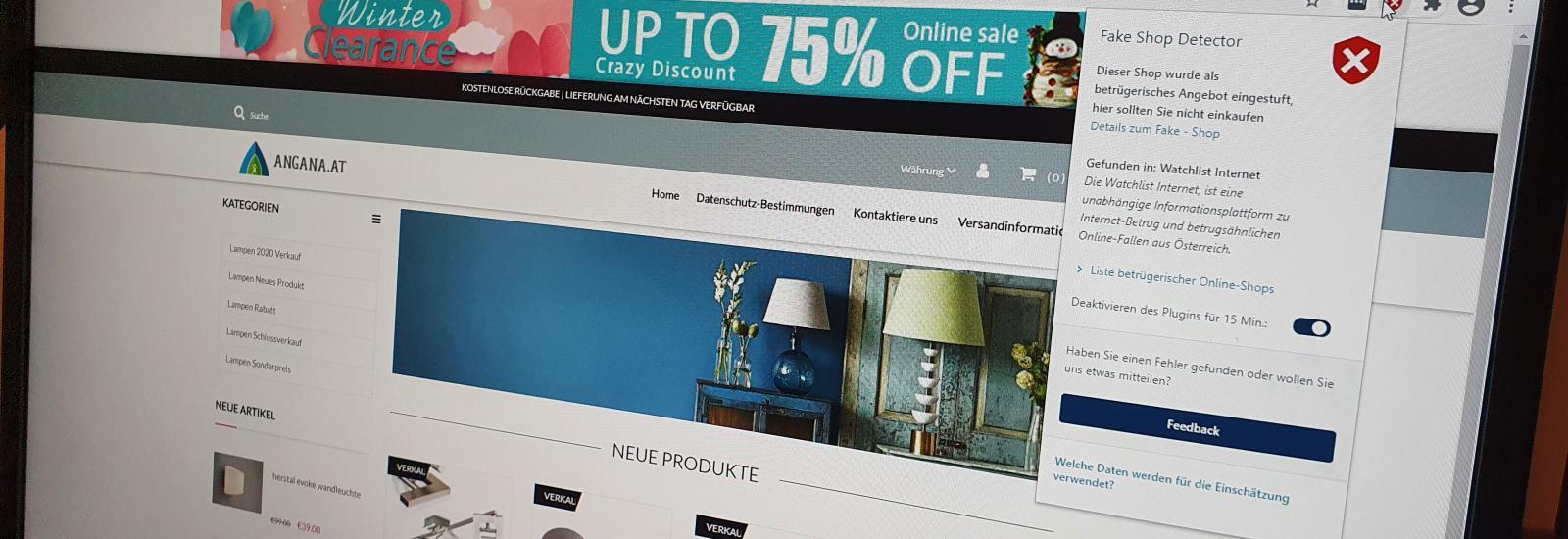 Symbolbild Fake-Shop