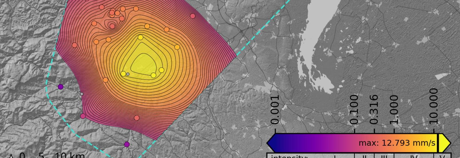 Neunkirchen Erdbeben - Interpolation der PGV.