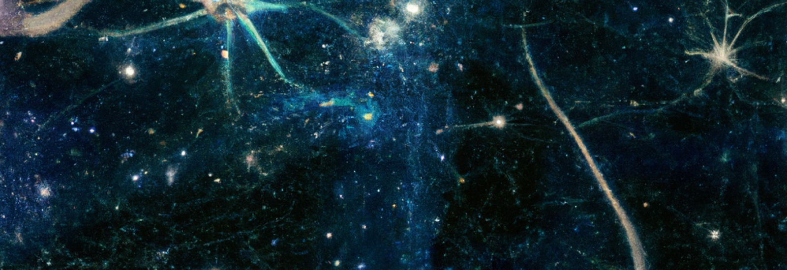 Neuronen in einer Galaxie, generiert von DALL-E