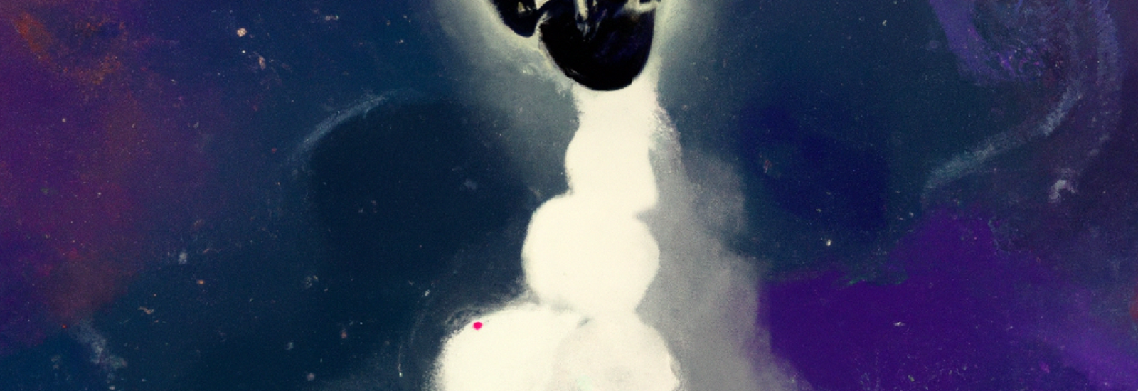 Brain-Shaped rocket taking off, generated with Dall-E