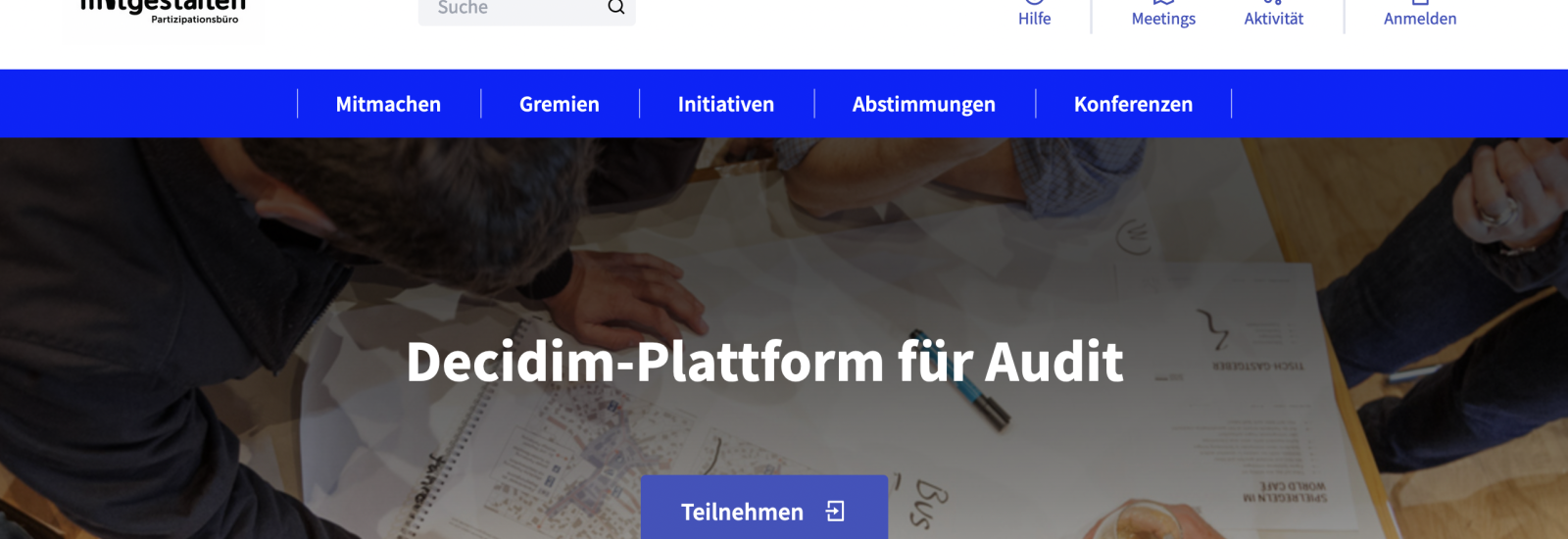 Screenshot der Decidim-Audit-Instanz